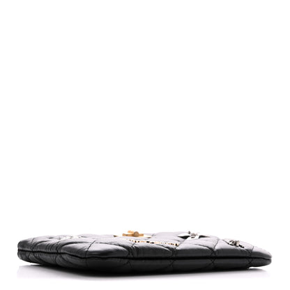 Chanel Aged Calfskin Quilted Small Lucky Charms Cosmetic Case Black 4 of 10