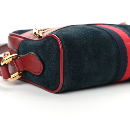 Gucci Suede Calfskin Web Mini Ophidia Shoulder Bag New Blue Romantic Cherry 8 of 15