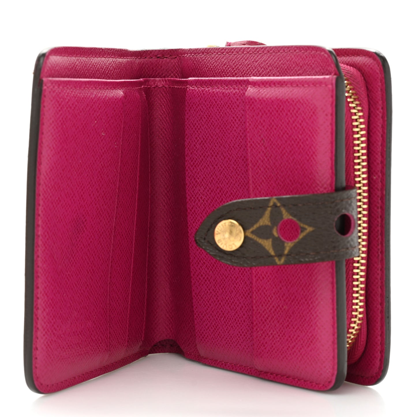 Monogram Perforated Compact Zipped Wallet Fuchsia