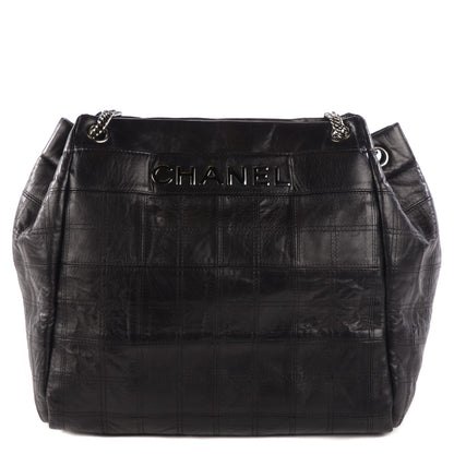 Chanel Lambskin Square Stitched Lax Accordion Shoulder Bag Black 1 of 8