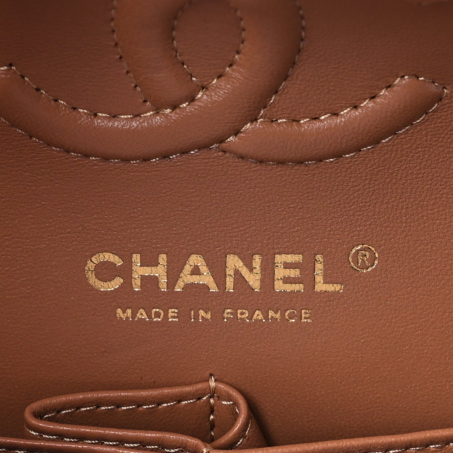 Lambskin Quilted Small Double Flap Brown