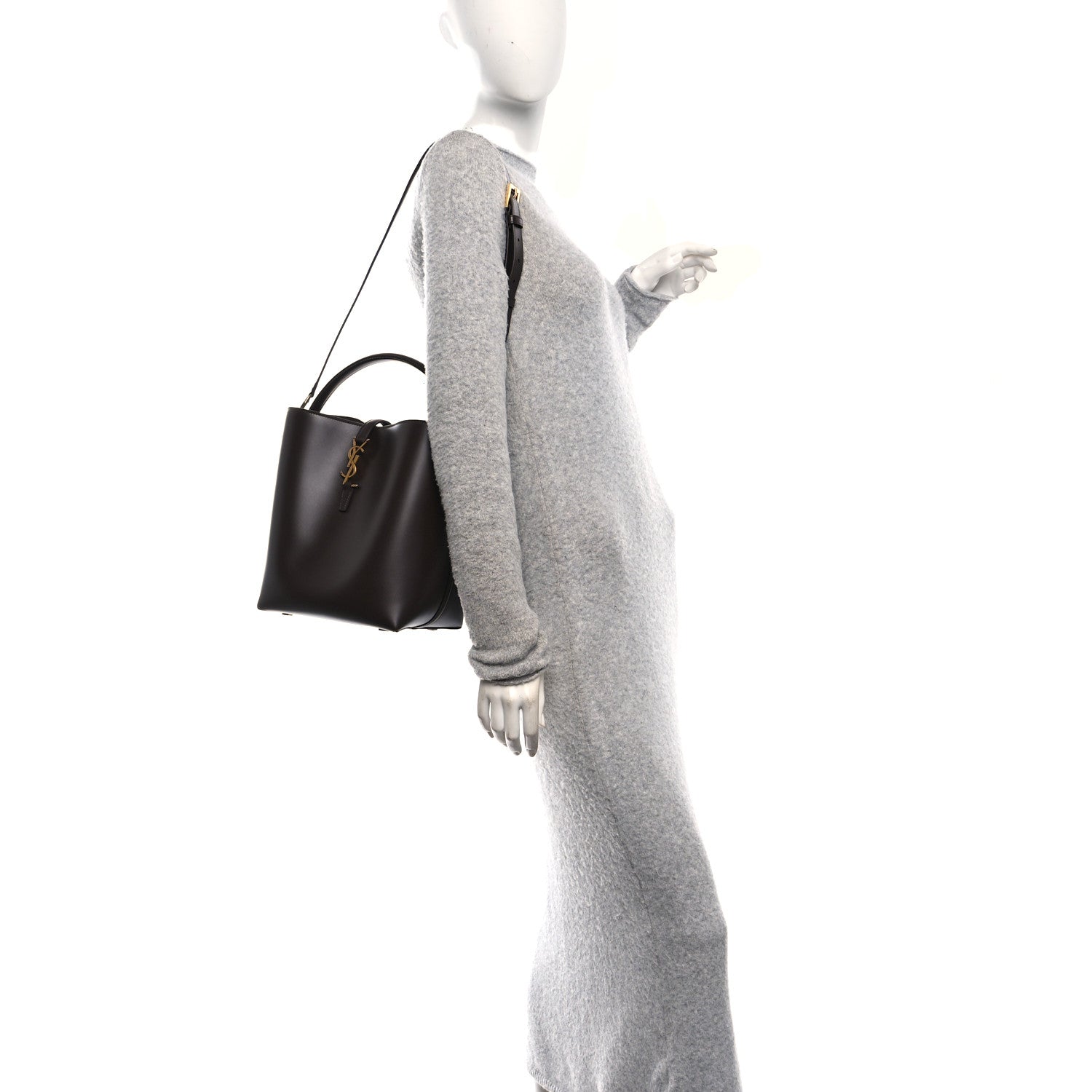 Saint Laurent Shiny Calfskin Le 37 Bucket Bag Arabica 2 of 10