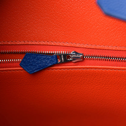 Hermes Togo Verso Birkin 25 Bleu Royal Capucine 19 of 35