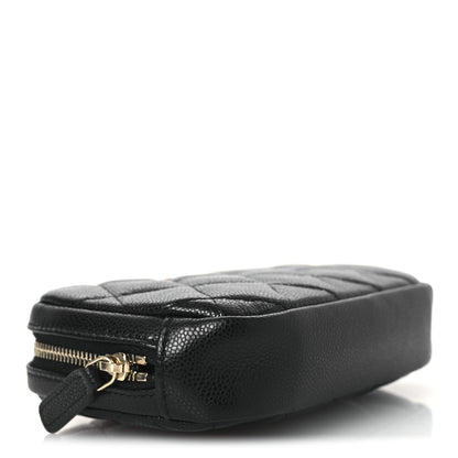 Chanel Caviar Quilted Small Curvy Pouch Cosmetic Case Black 4 of 11