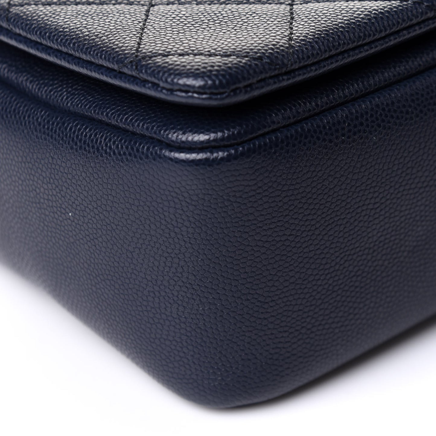 Caviar Quilted Small Fashion Therapy Flap Bag Navy Blue