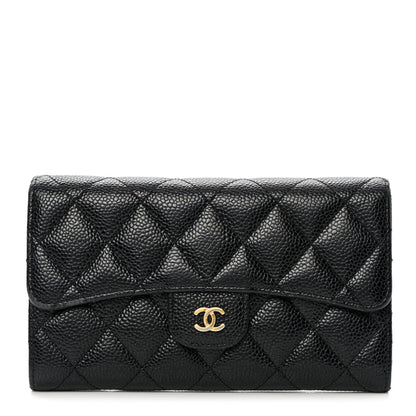 Chanel Caviar Quilted Large Flap Wallet Black 1 of 18