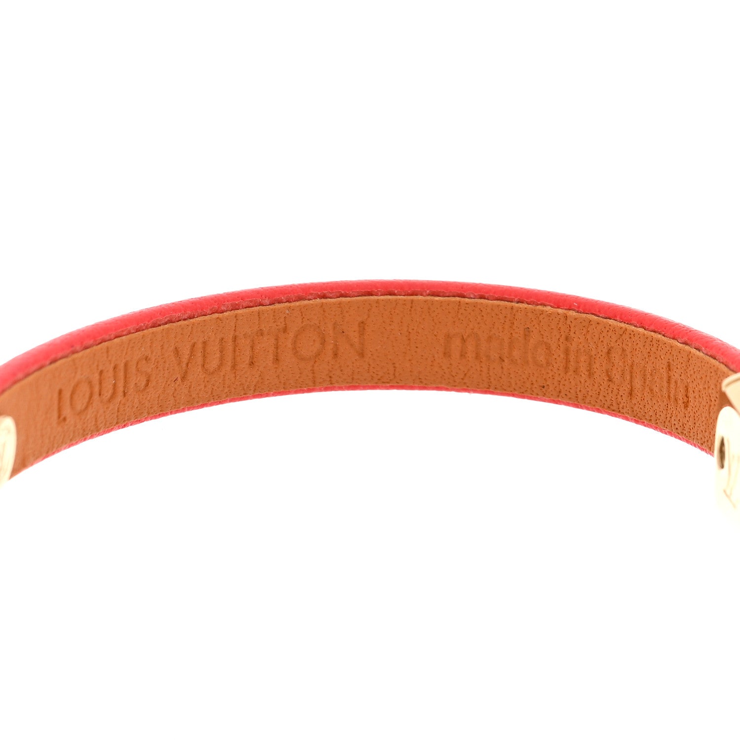 Louis Vuitton Calfskin Yummy LV Bracelet 17 Coral 3 of 3