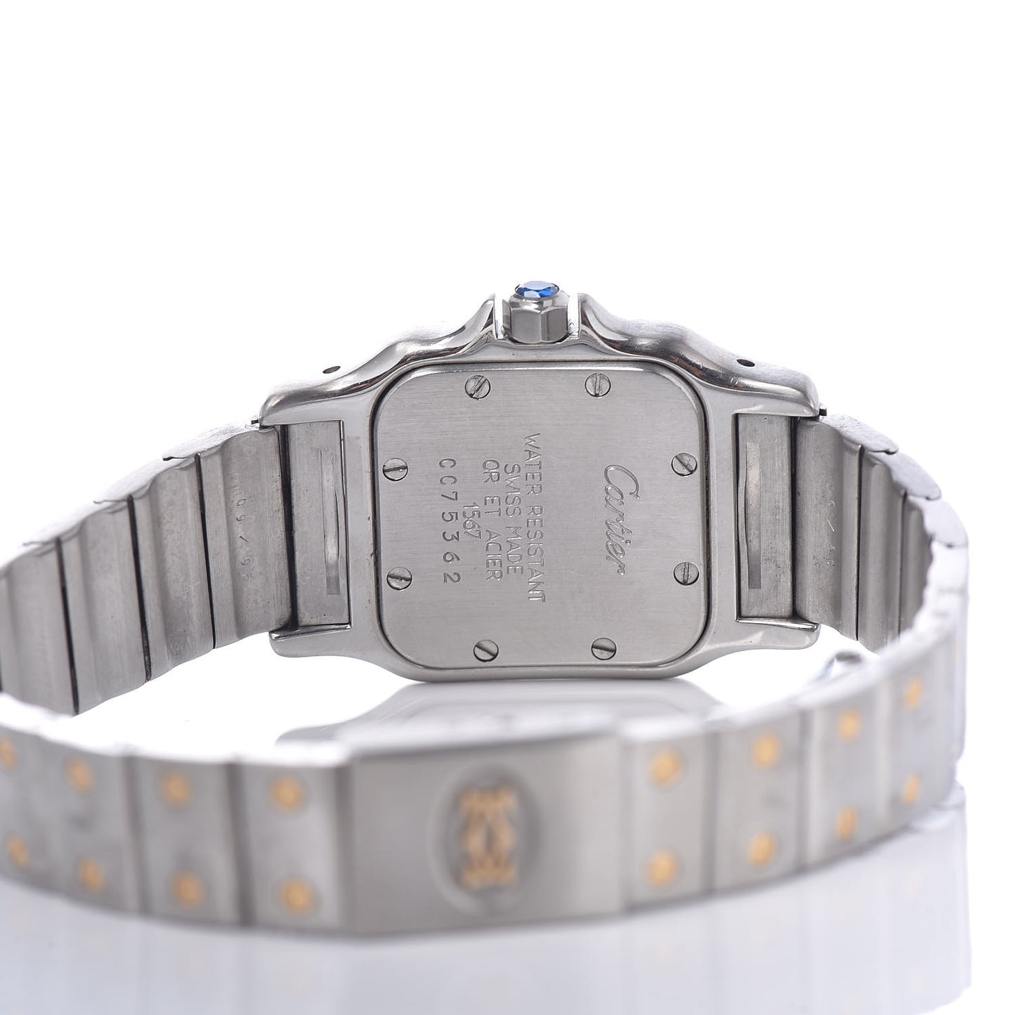 Stainless Steel 18K Yellow Gold 24mm Santos De Cartier Galbee Quartz Watch