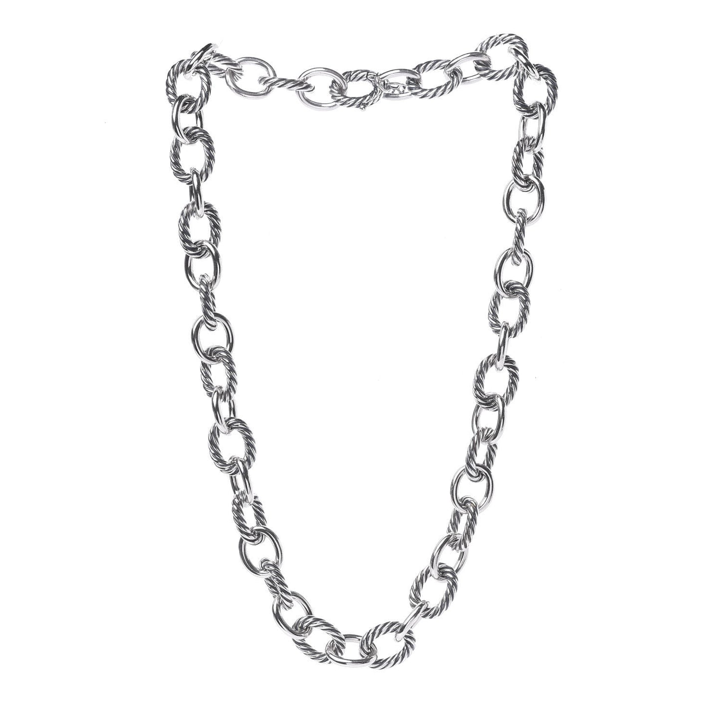 Sterling Silver 12mm Oval Link Necklace