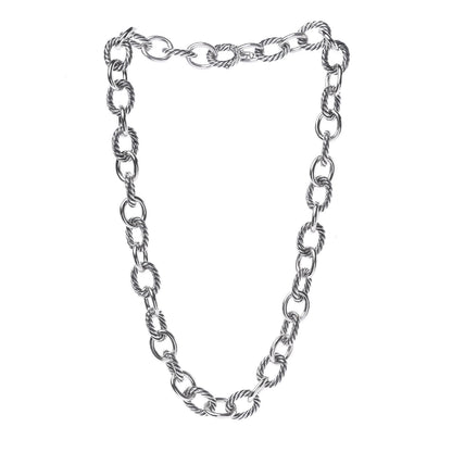 David Yurman Sterling Silver 12mm Oval Link Necklace 3 of 5