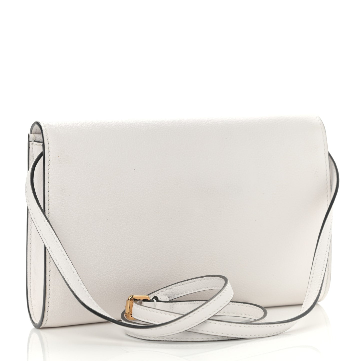 Grained Calfskin La Medusa Crossbody Bag White