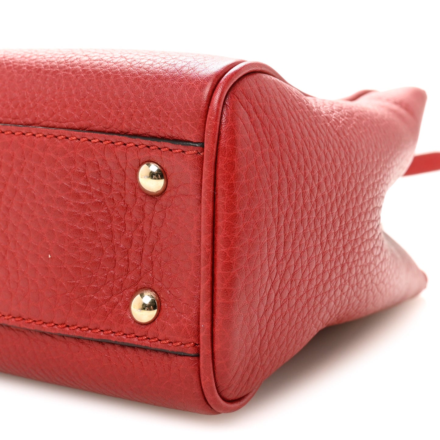 Calfskin Mini Bamboo Shopper Tote Red