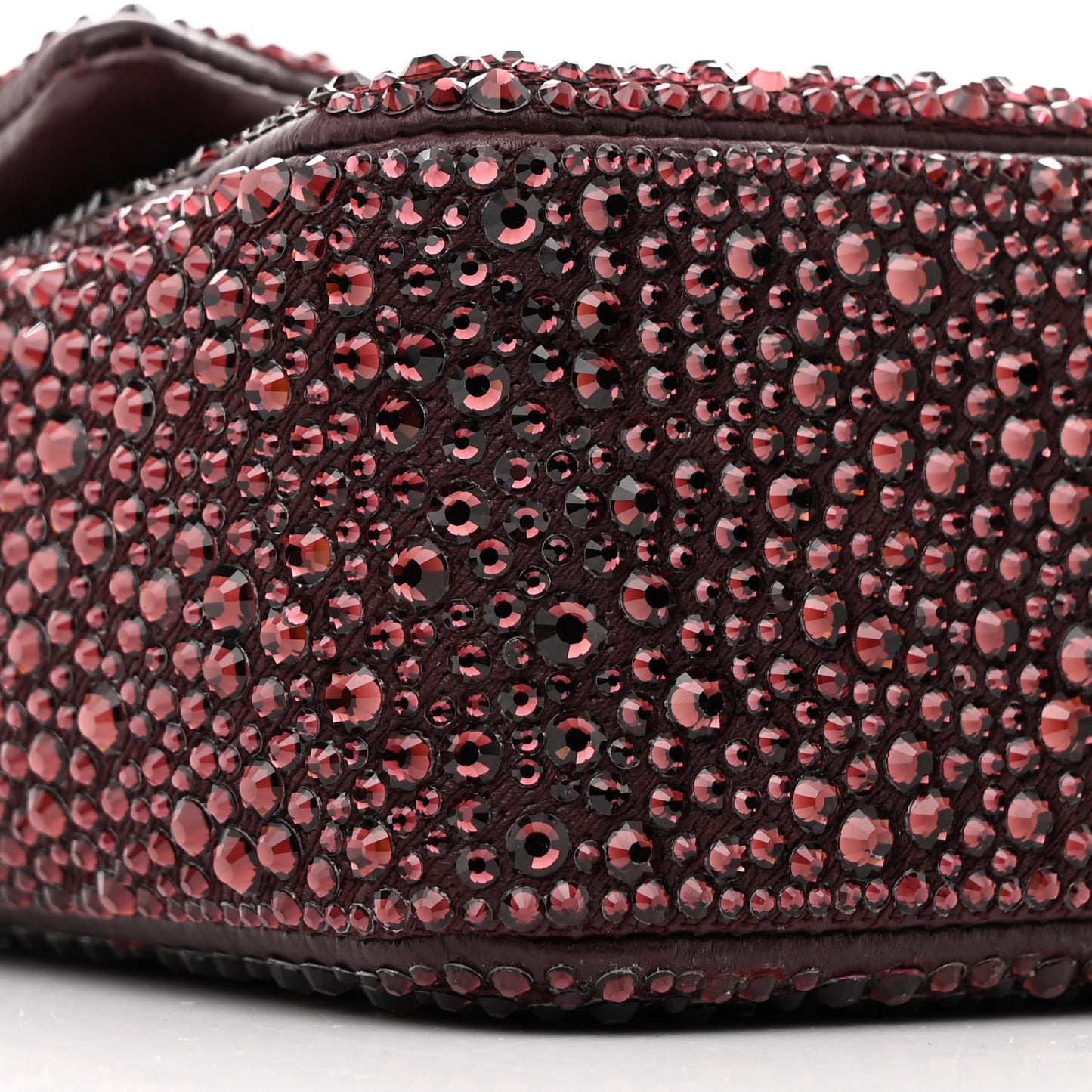 Lambskin Crystal Diamante Small Flap Burgundy
