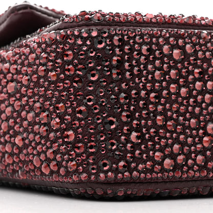 Chanel Lambskin Crystal Diamante Small Flap Burgundy 10 of 11