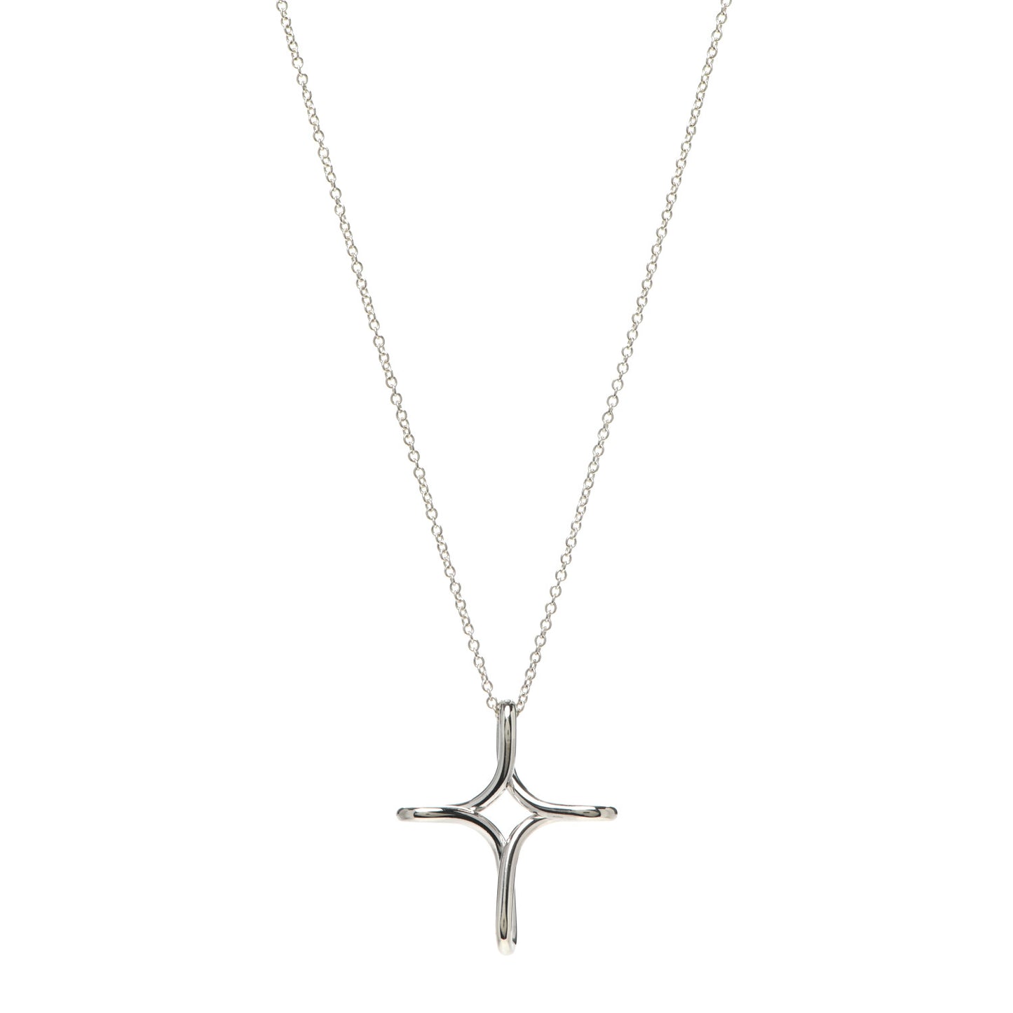 Sterling Silver Elsa Peretti Infinity Cross Pendant Necklace