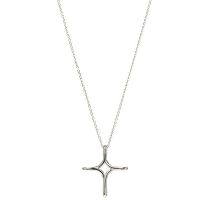 Tiffany Sterling Silver Elsa Peretti Infinity Cross Pendant Necklace 1 of 5