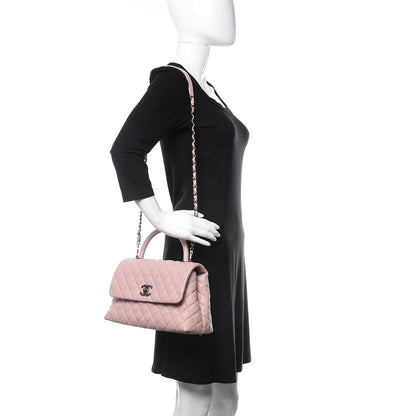 Chanel Caviar Quilted Small Coco Handle Flap Pink 2 of 10