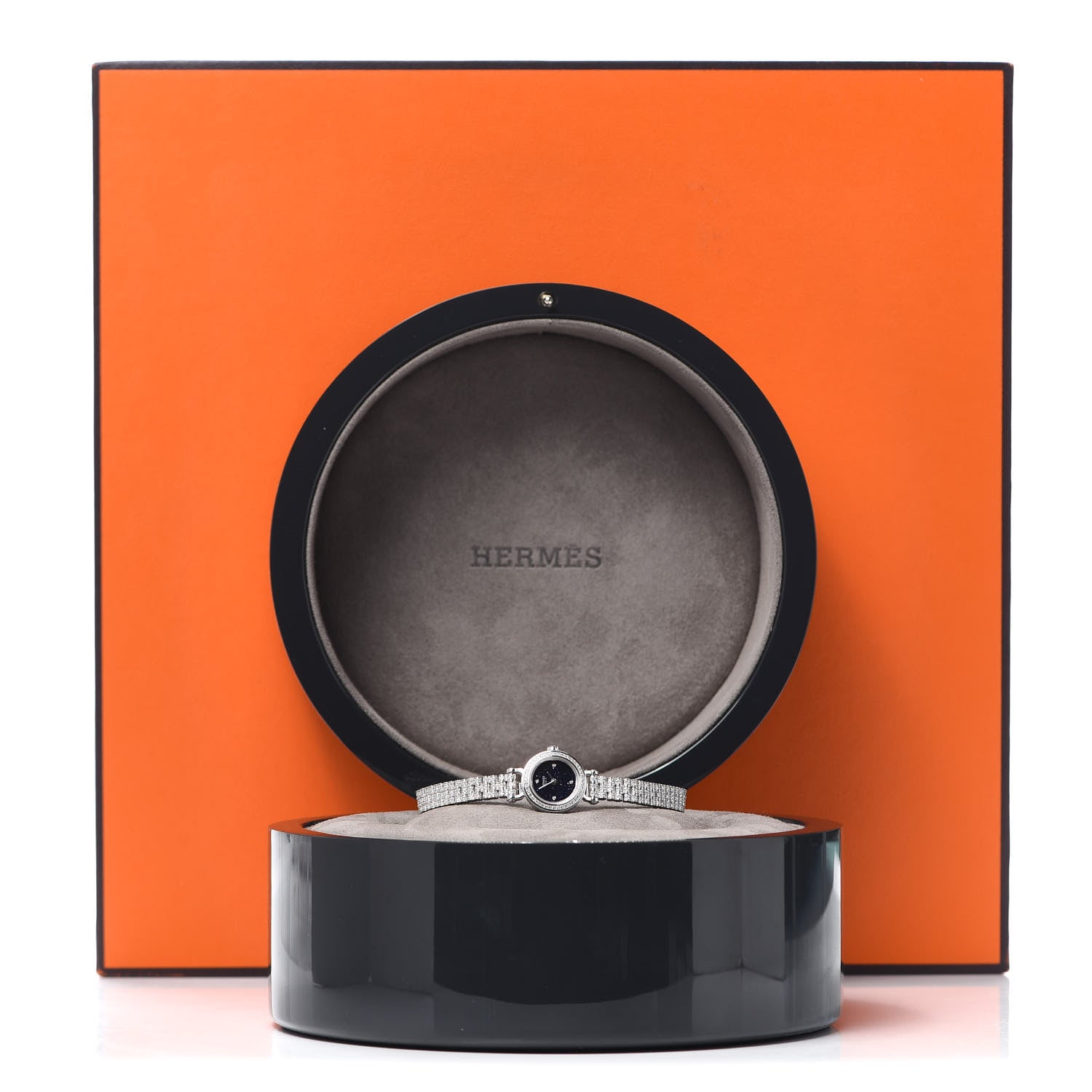 Hermes 18K White Gold Diamond 16mm Faubourg Joaillerie Quartz Watch 6 of 6