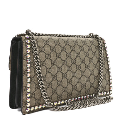 Gucci GG Supreme Monogram Crystal Small Dionysus Shoulder Bag Black 3 of 11