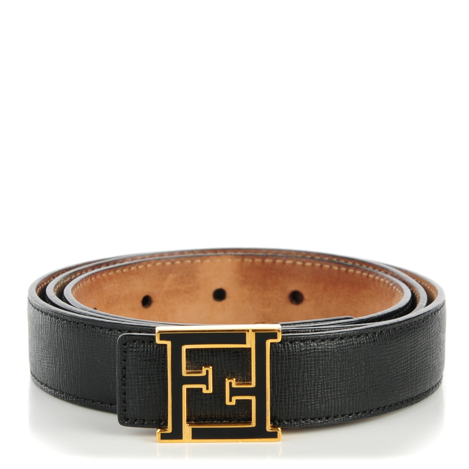 Fendi Vitello Elite FF Buckle Belt 90 36 Black 1 of 7
