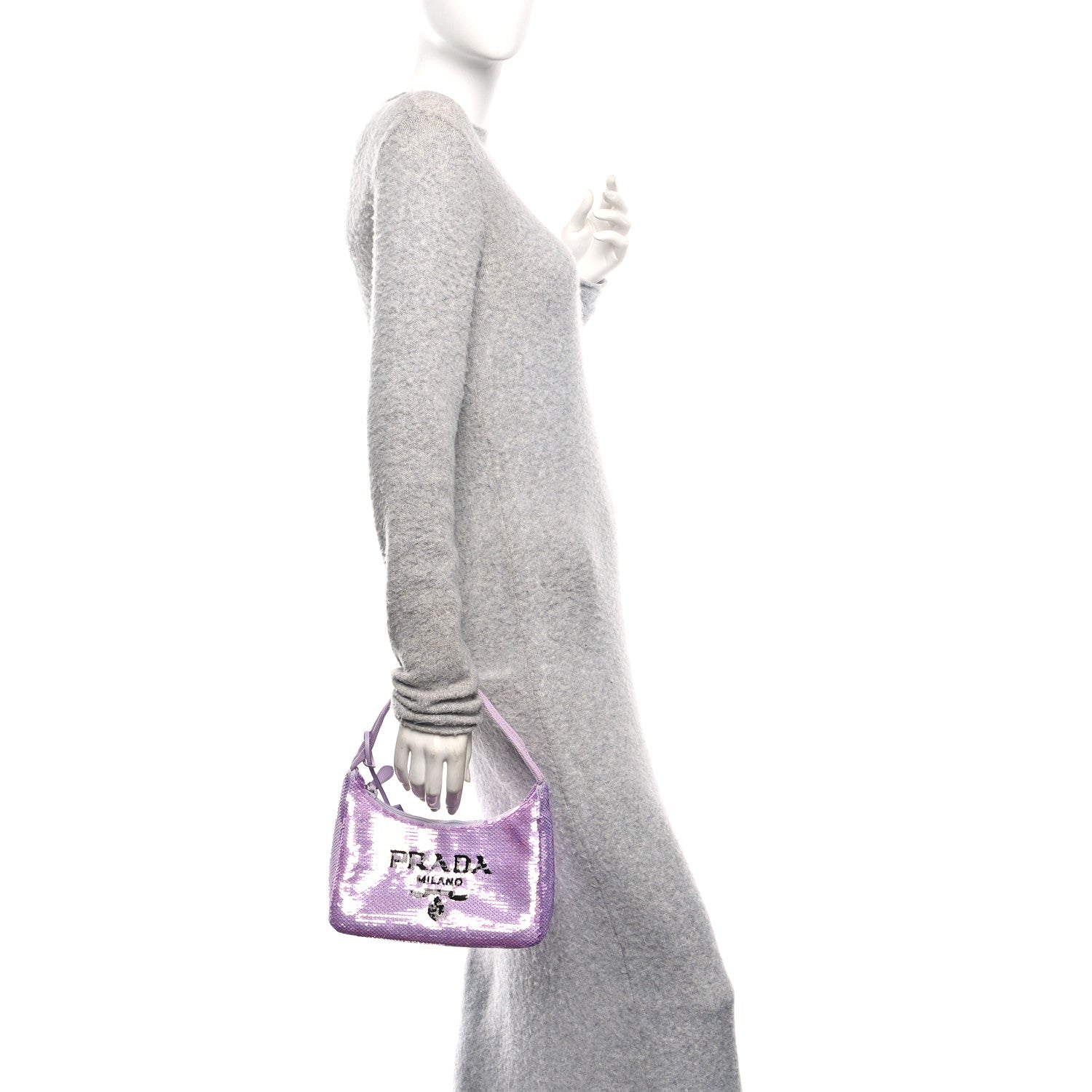 Prada Paillettes Sequin Mini Re-Edition 2000 Bag Lilium Black 2 of 9