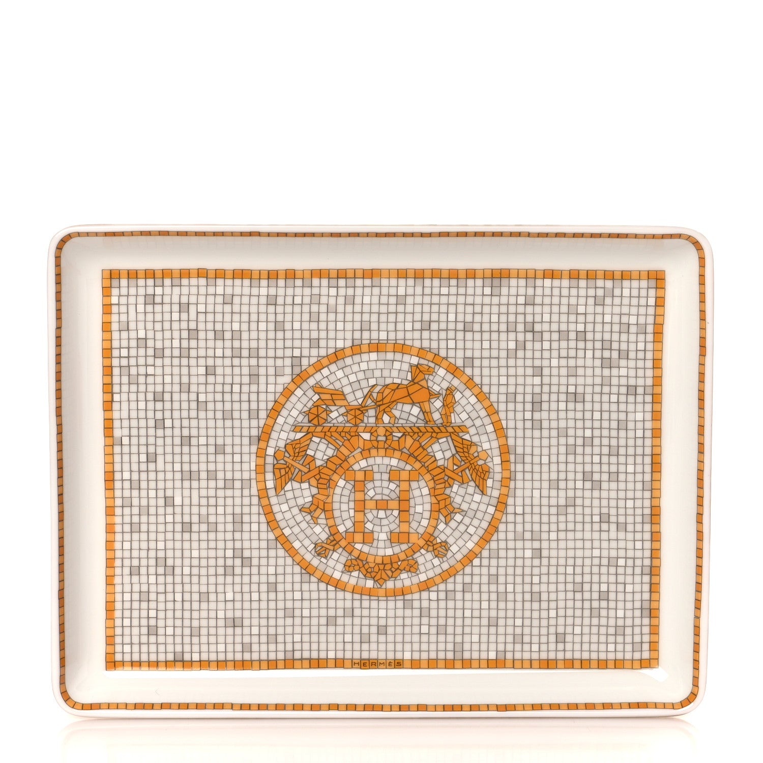 Hermes Porcelain Mosaique au 24 Gold Sushi Plate 1 of 7
