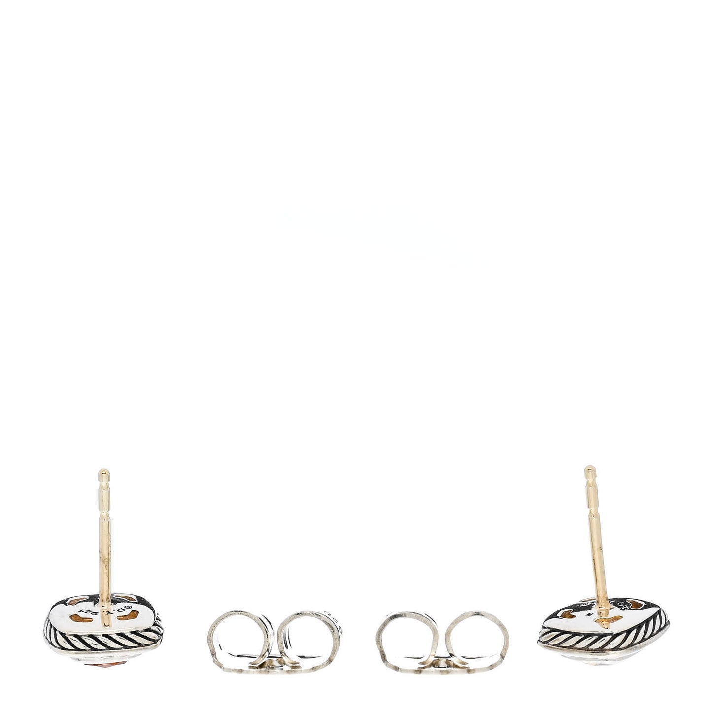 Sterling Silver Diamond Citrine 5mm Petite Albion Earrings