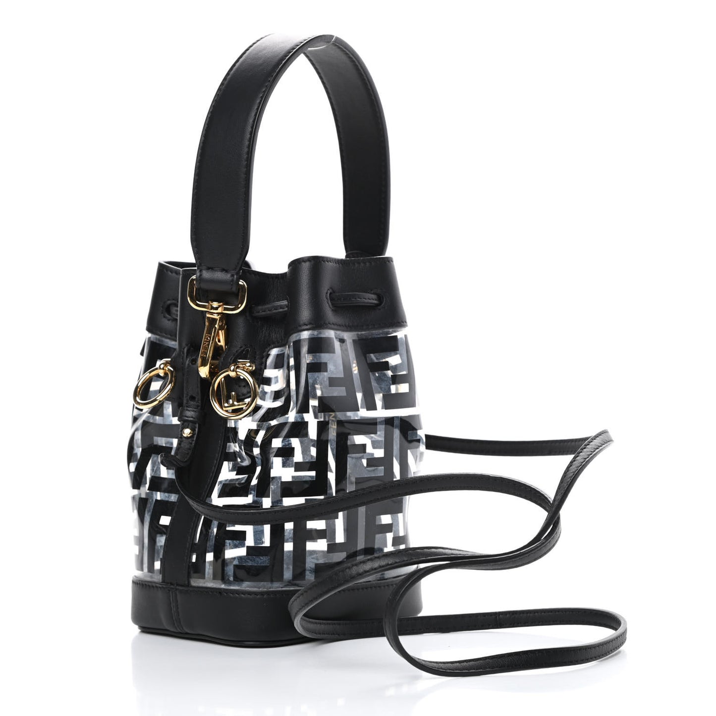 TPU FF Vitello Grace F is Fendi Mini Mon Tresor Bucket Bag Black