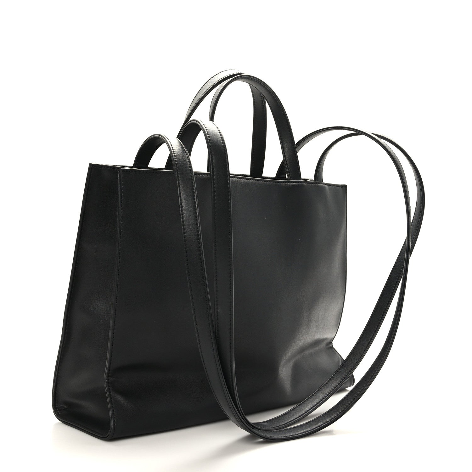 Telfar Vegan Leather Medium Shopping Bag Black 3 of 8