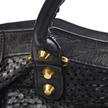 Balenciaga Agneau Laser Cut Cross Classic Gold Hardware City Black 16 of 16