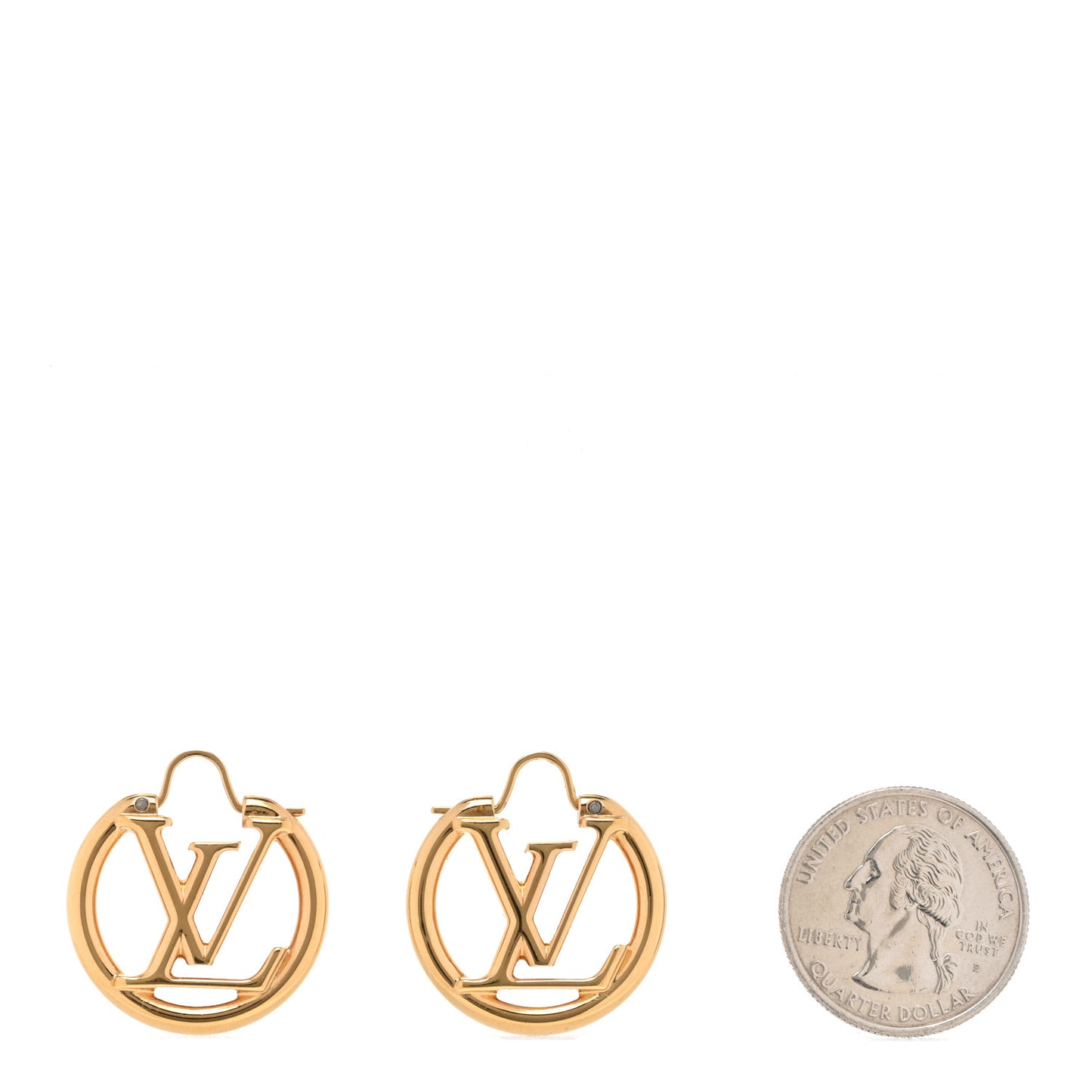 Metal Small Louise Hoop Earrings Gold