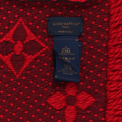 Louis Vuitton Wool Silk Logomania Scarf Rubis 3 of 3