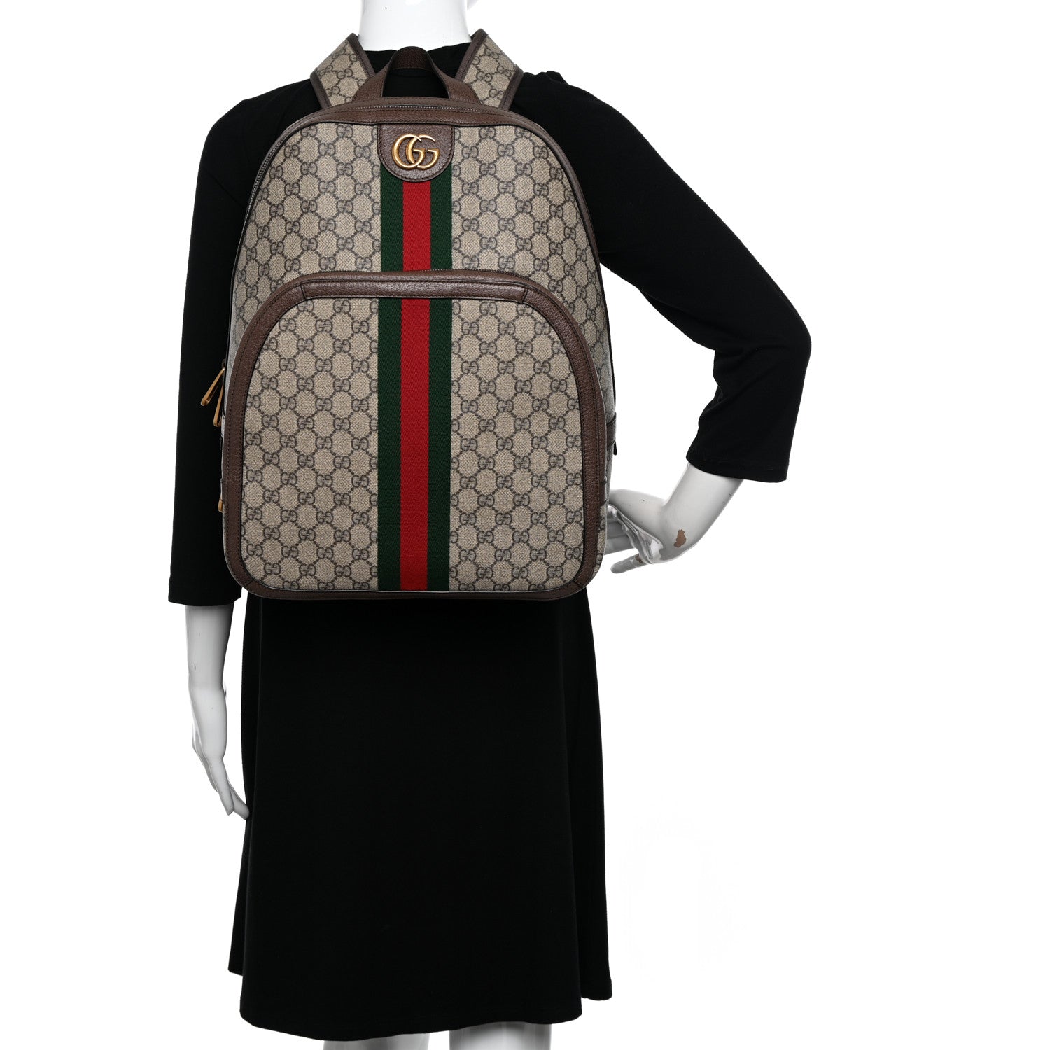 Gucci GG Supreme Monogram Medium Ophidia Day Backpack Brown 2 of 10