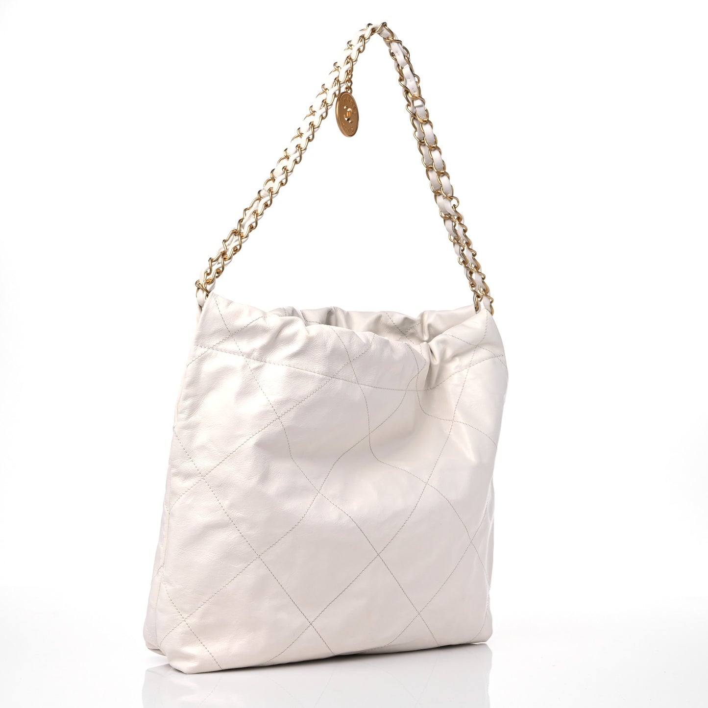 Calfskin Quilted Small Chanel 22 White