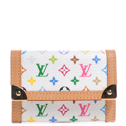 Louis Vuitton Monogram Multicolor Porte-Monnaie Plat Coin Purse White 1 of 7