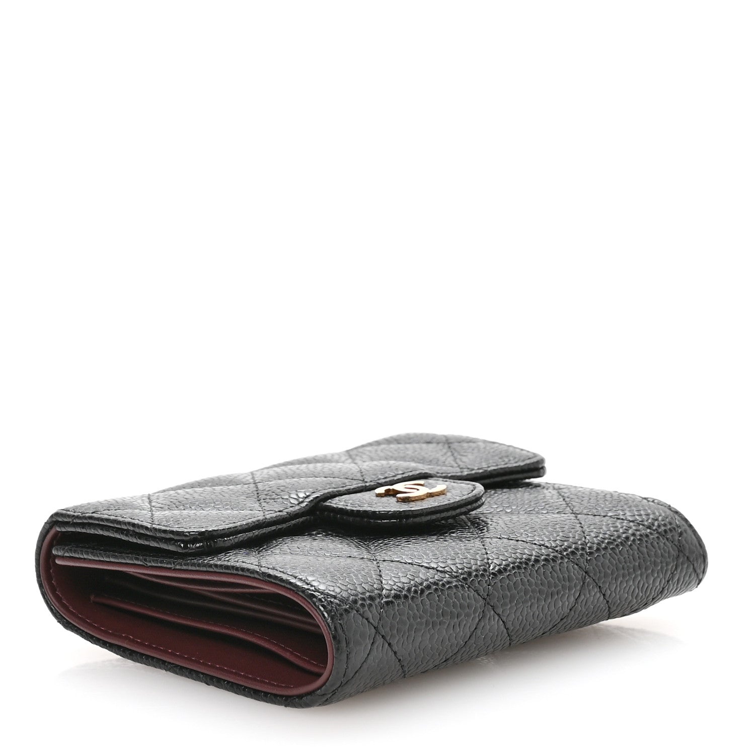 Chanel Caviar Quilted Compact Flap Wallet Black 4 of 9