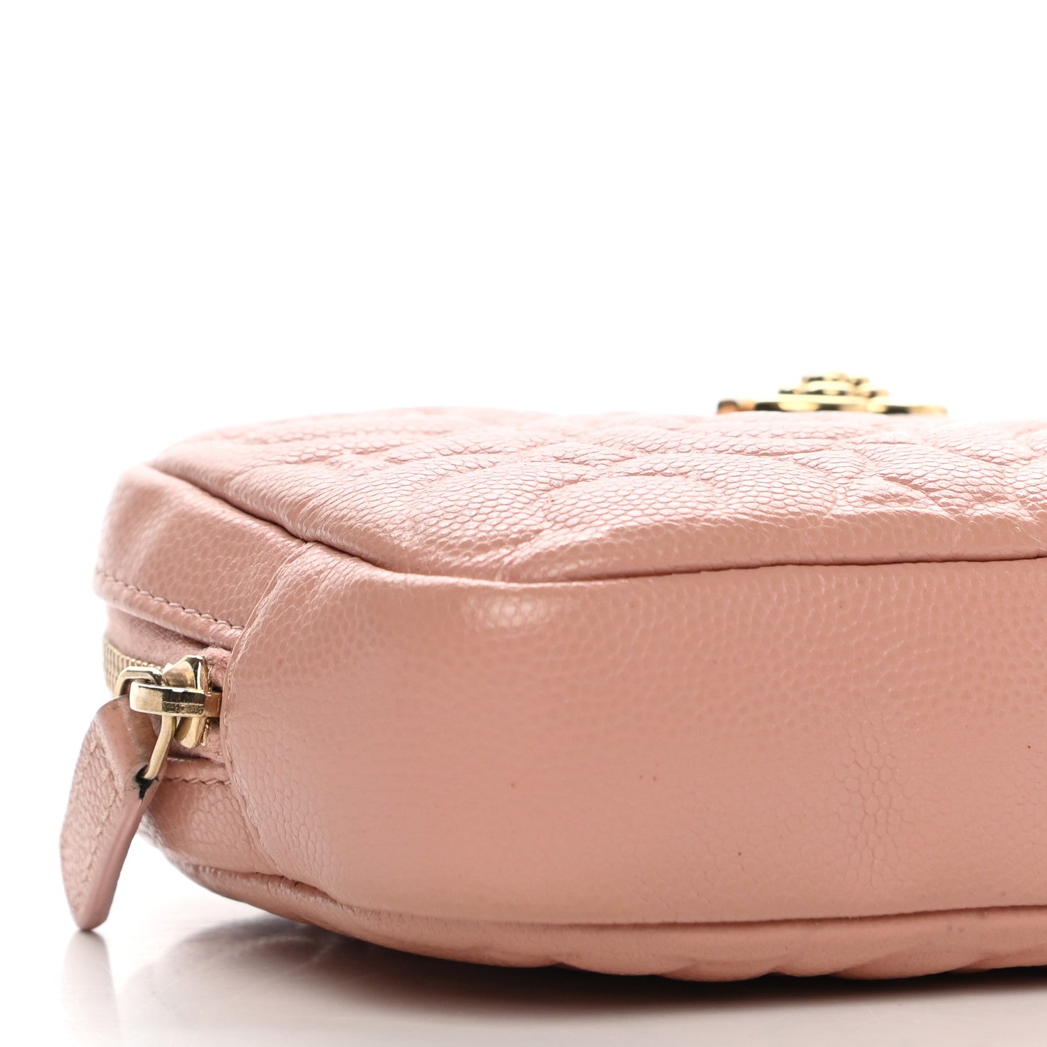 Chanel Caviar Camellia Embossed Small Cosmetic Case Nude 8 of 10