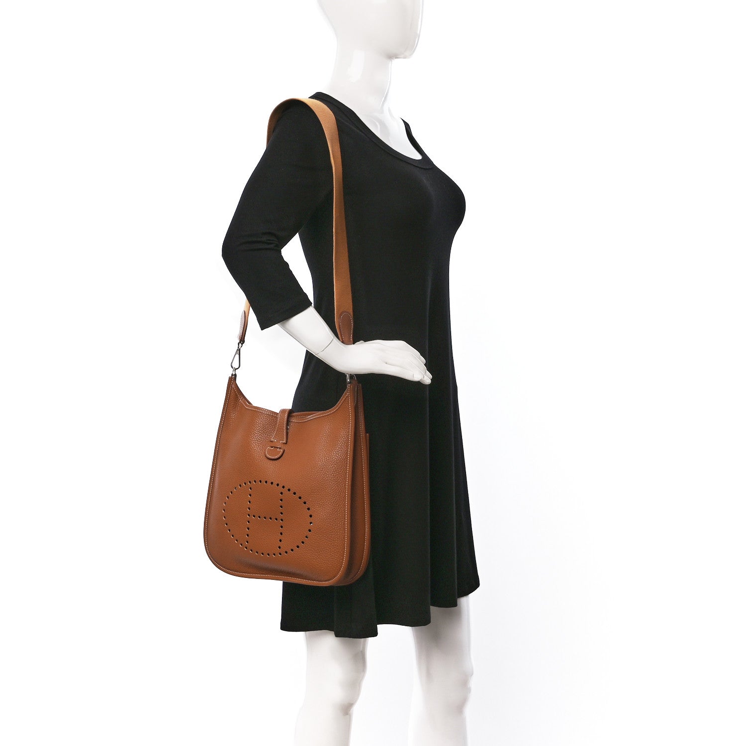 Hermes Taurillon Clemence Evelyne III PM Gold 2 of 9