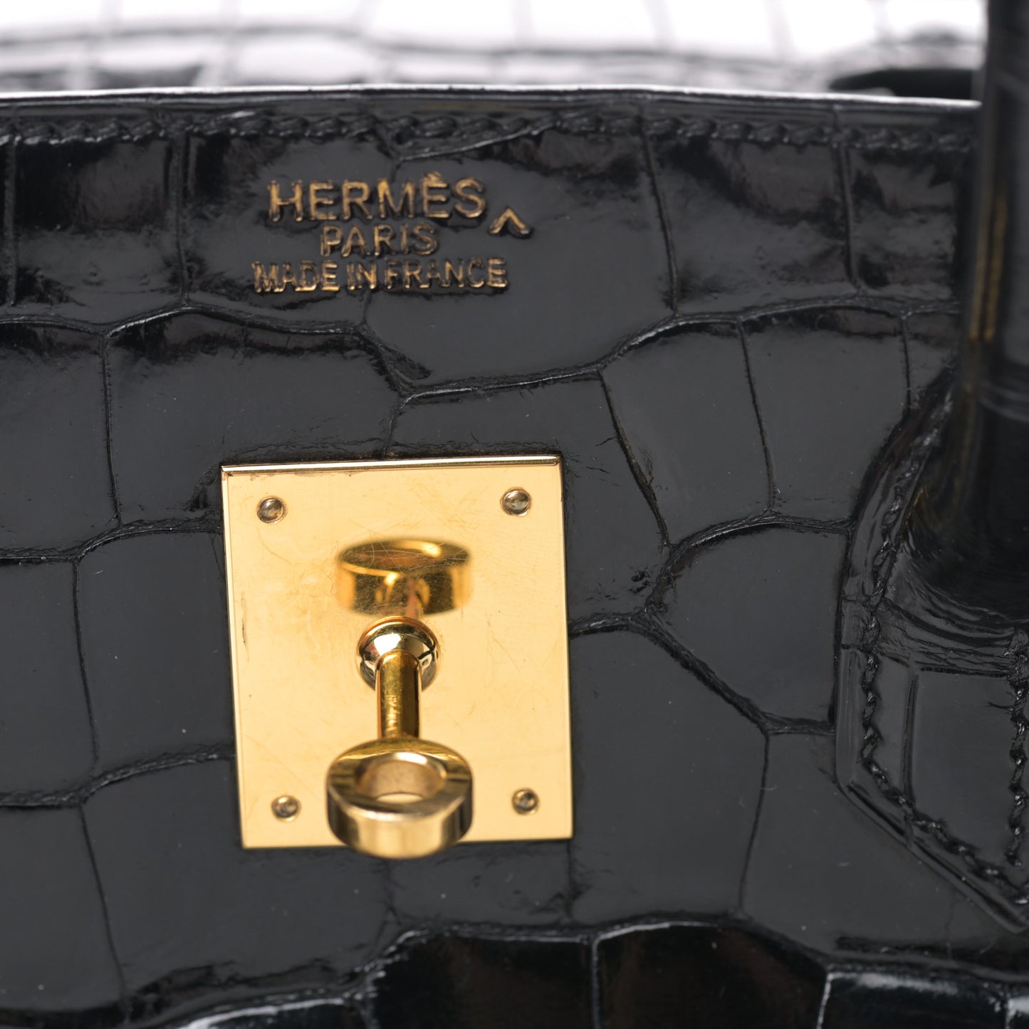 Shiny Porosus Crocodile Birkin 35 Black