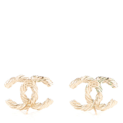 Chanel Crystal Twisted CC Earrings Gold 3 of 7
