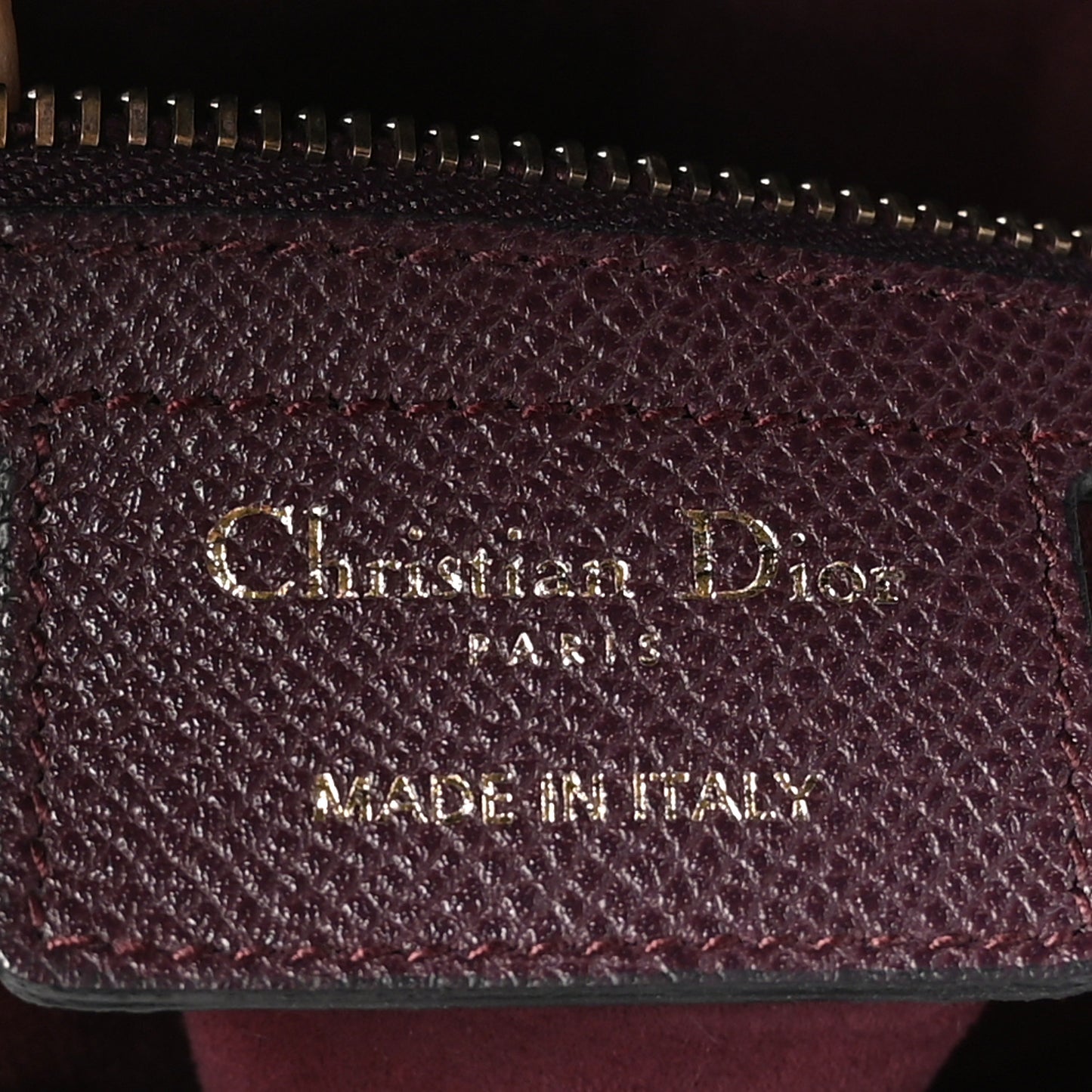 Grained Calfskin Saddle Bag Burgundy