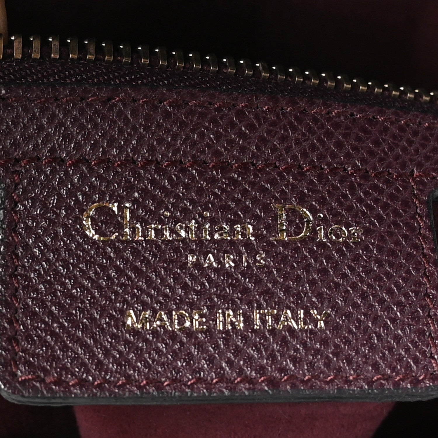 Christian Dior Grained Calfskin Saddle Bag Burgundy 6 of 10