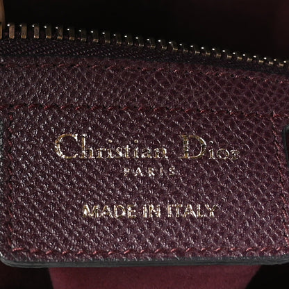 Christian Dior Grained Calfskin Saddle Bag Burgundy 6 of 10