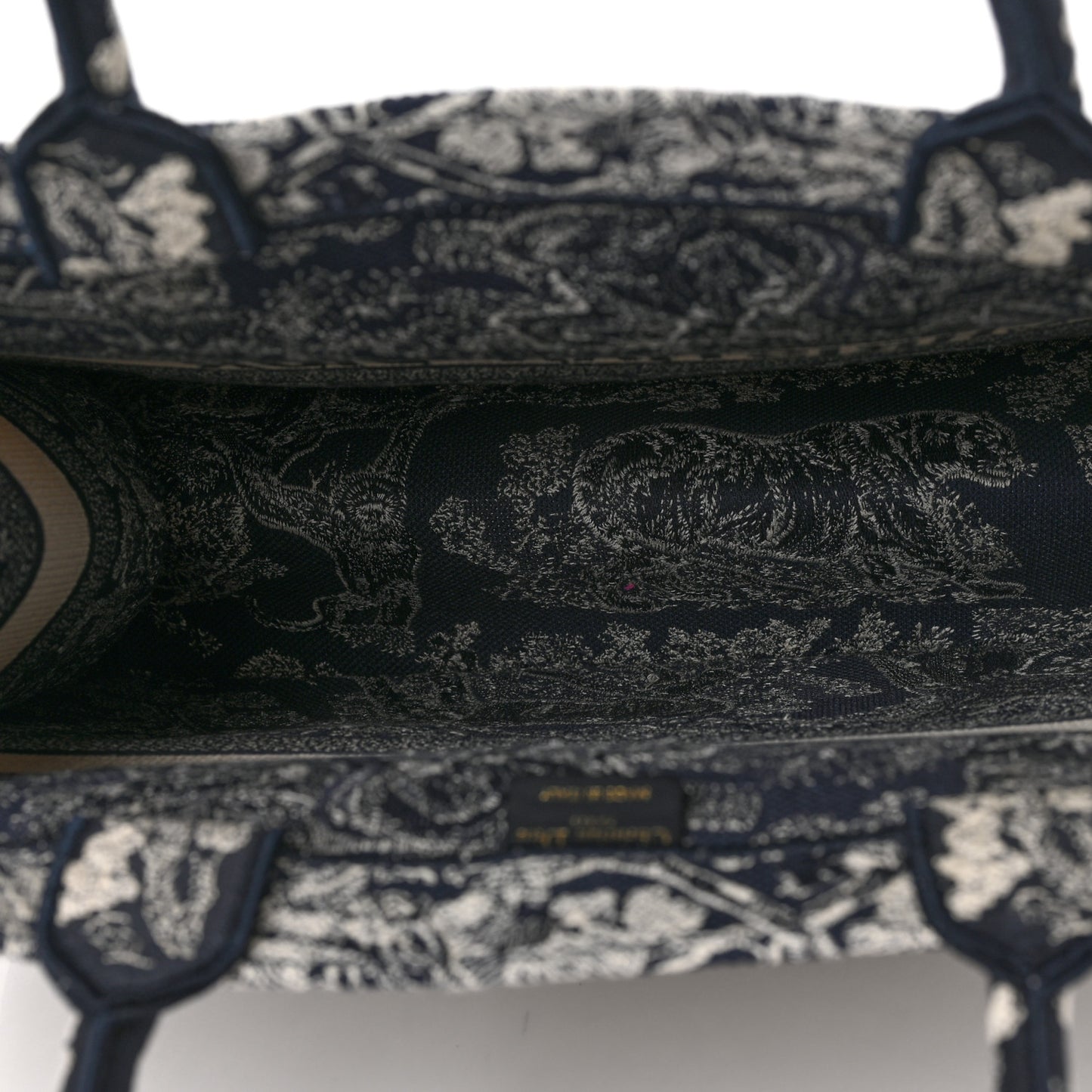 Canvas Embroidered Large Dioriviera Toile De Jouy Reverse Book Tote Blue