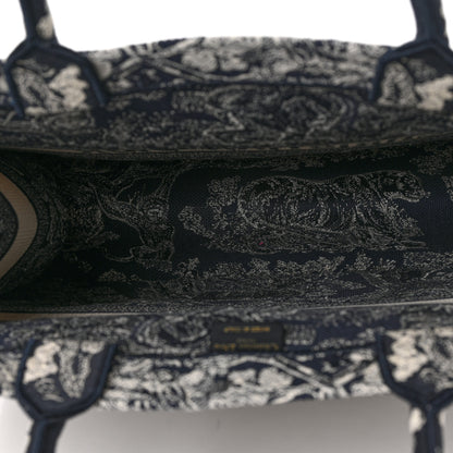 Christian Dior Canvas Embroidered Large Dioriviera Toile De Jouy Reverse Book Tote Blue 5 of 9