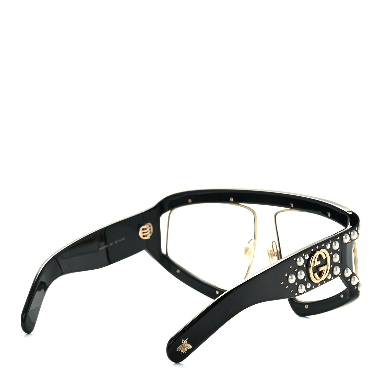 Gucci Acetate Pearl Rectangular Frame Sunglasses GG0234S Black 4 of 9