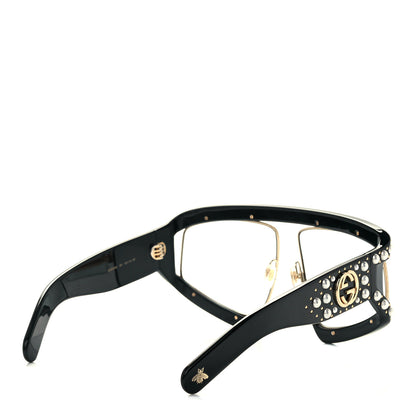Gucci Acetate Pearl Rectangular Frame Sunglasses GG0234S Black 4 of 9