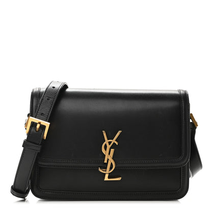 Saint Laurent Box Calfskin Monogram Medium Solferino Satchel Black 1 of 10