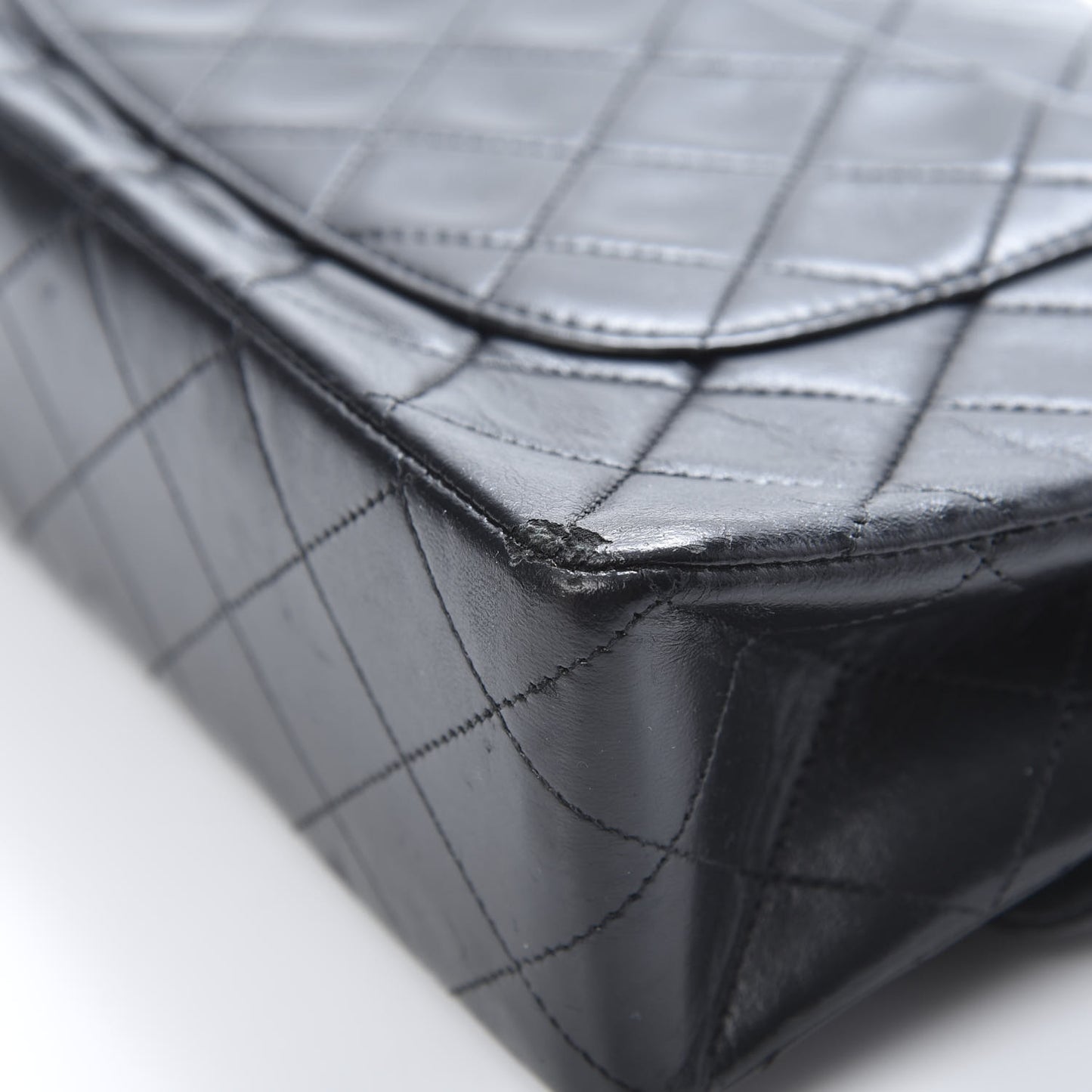 Lambskin Quilted Medium Double Flap Black