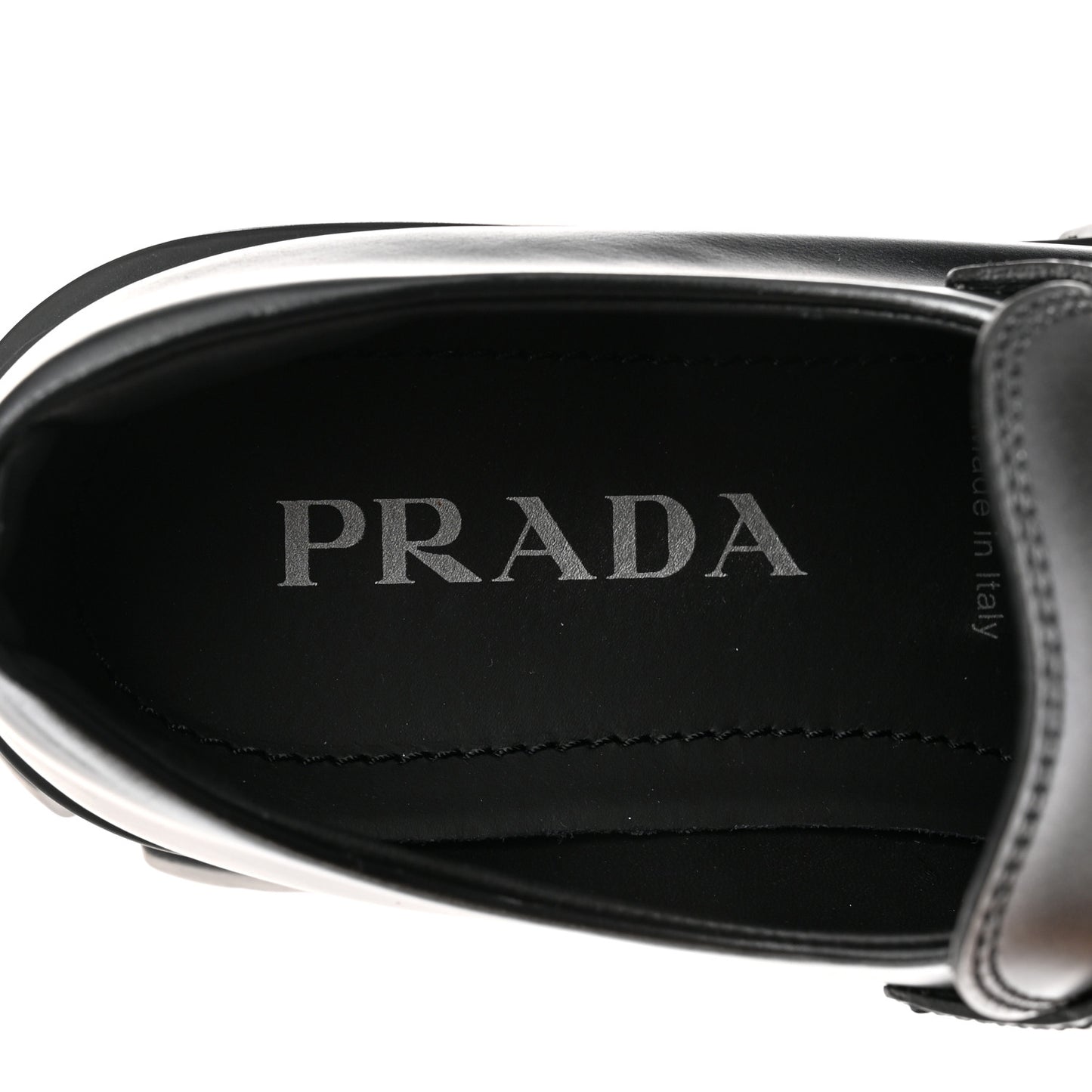 Spazzolato Rois Sfumato Metal Triangle Logo Monolith 60mm Loafers 38 Black Argento